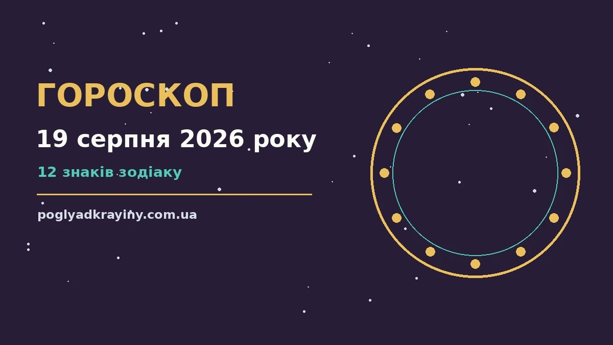 Гороскоп на 19 серпня 2026 року: ключові моменти дня для впевненого початку дня