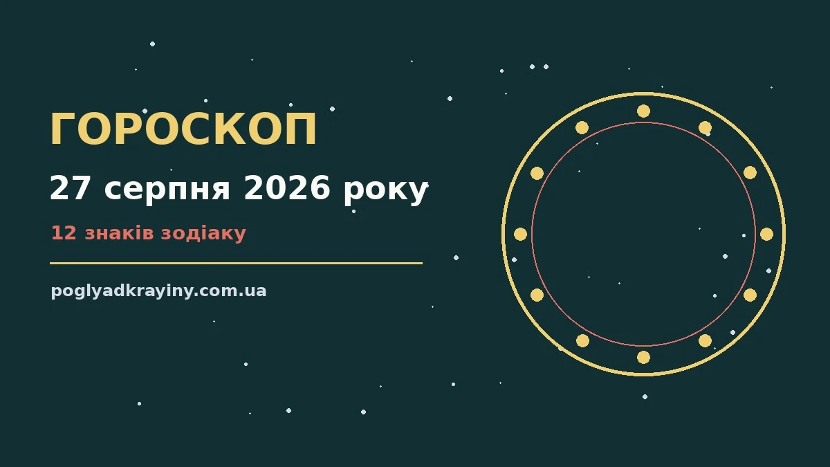 Гороскоп на 27 серпня 2026 року: ключові моменти дня для впевненого початку дня