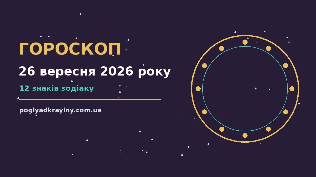 Гороскоп на 26 вересня 2026 року: ключові моменти дня для впевненого початку дня