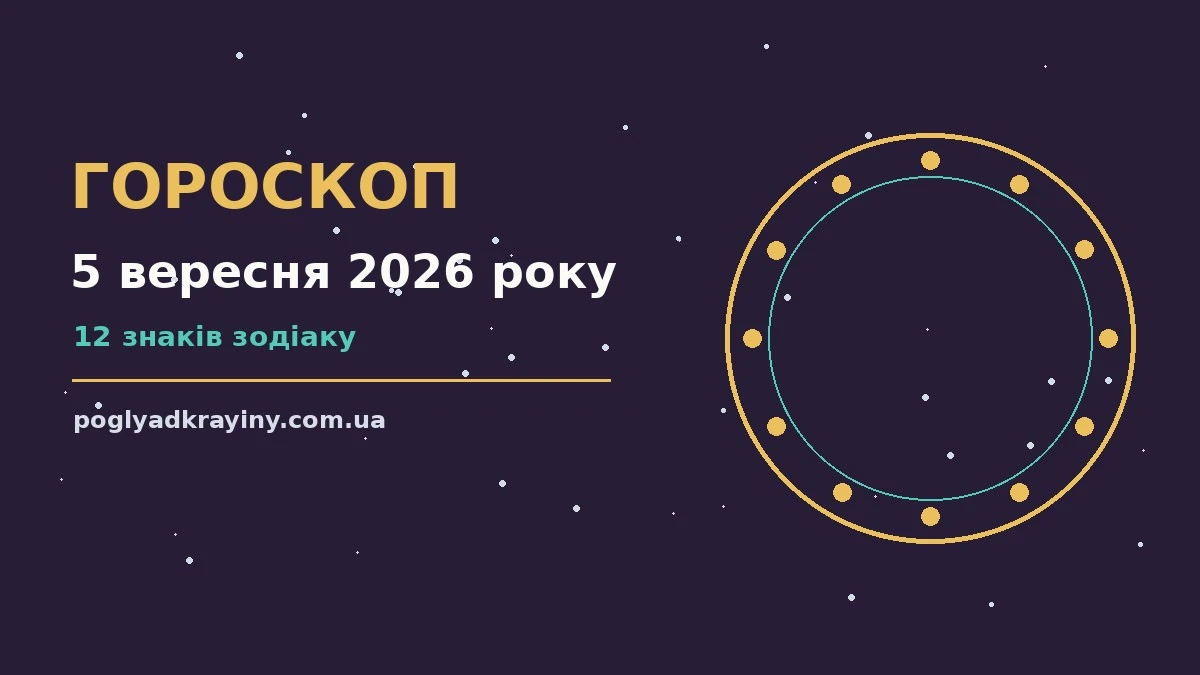 Гороскоп на 5 вересня 2026 року: ключові моменти дня для впевненого початку дня