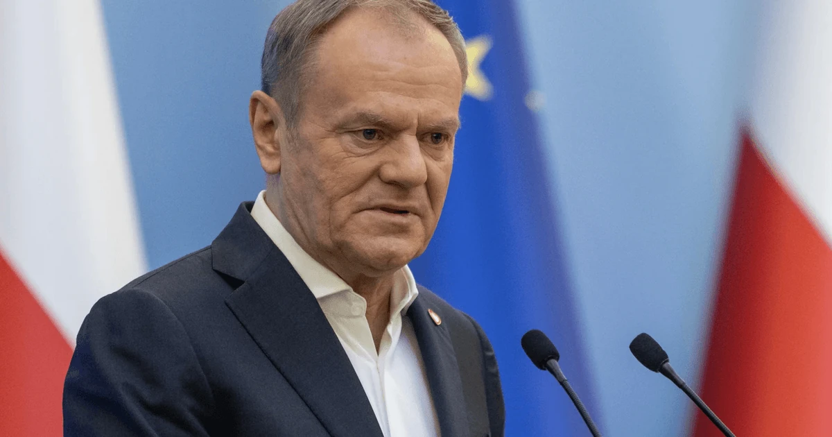 Прем'єр-міністр Польщі Дональд Туск на брифінгу у Брюсселі